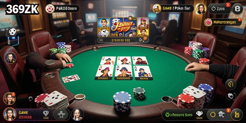 Tampilan gameplay Poker yang menarik di aplikasi 369ZK.