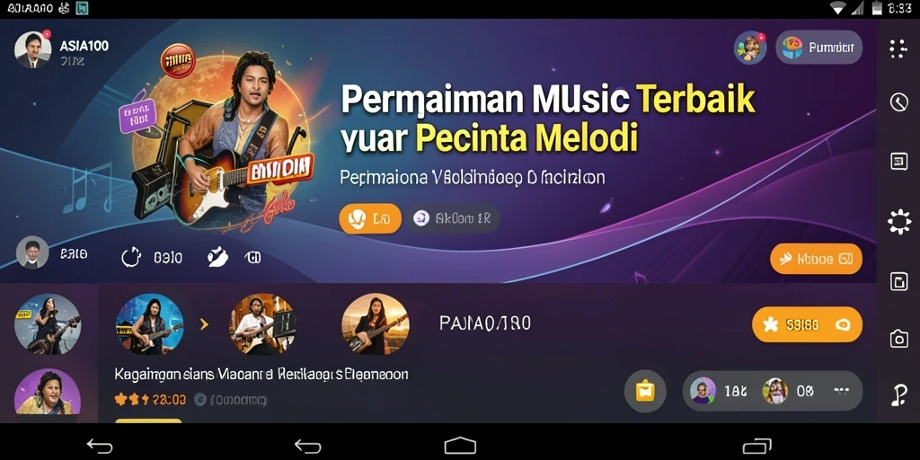 Screenshot gameplay ASIA100 yang menampilkan pengalaman musik interaktif.