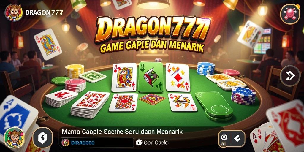 Screenshot gameplay DRAGON777 menampilkan suasana permainan Gaple yang seru.