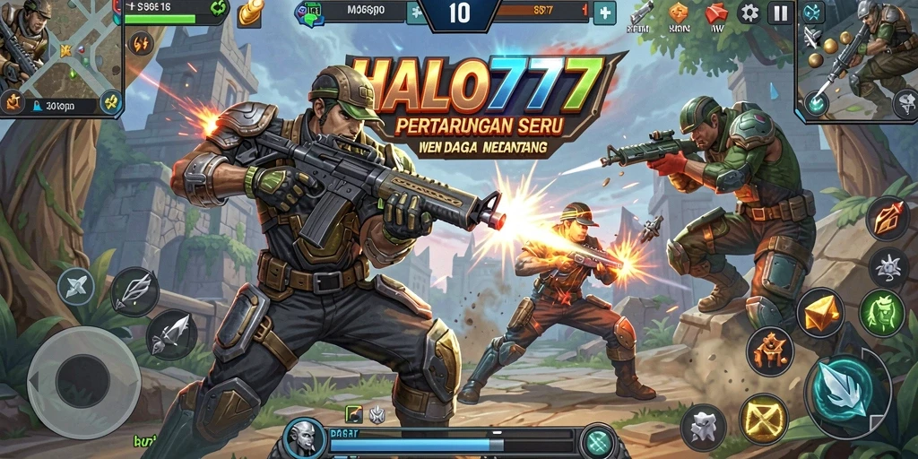 Screenshot menampilkan gameplay seru HALO777 dalam aksi pertarungan.