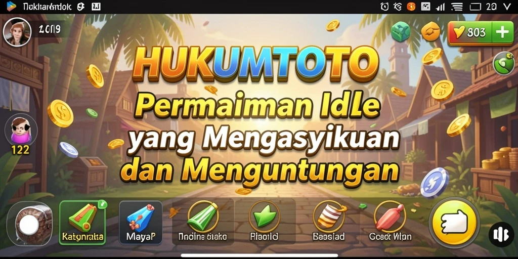 Tangkapan layar gameplay HUKUMTOTO yang menggambarkan sistem Idle yang menarik.