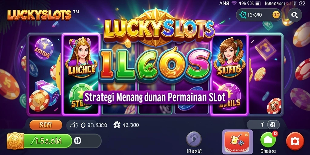 Tampilan gameplay <strong>LUCKYSLOTS</strong> yang penuh warna dan dinamis.
