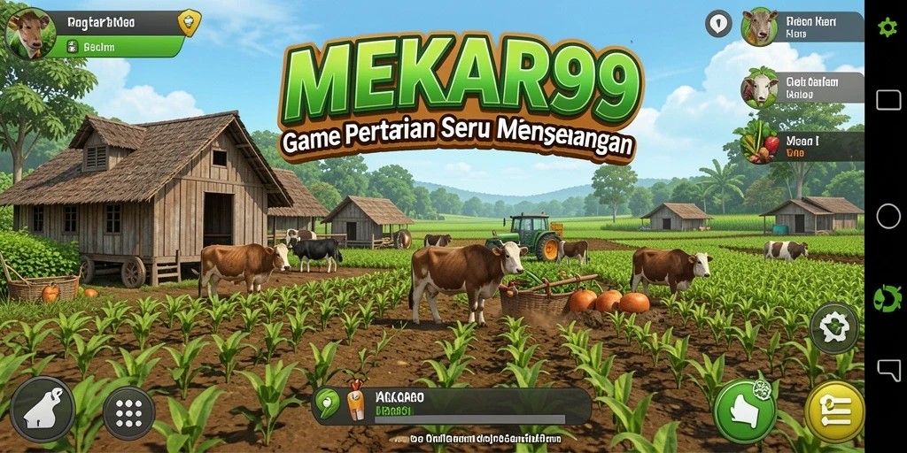 Screenshot gameplay MEKAR99 menampilkan aktivitas bercocok tanam yang seru.