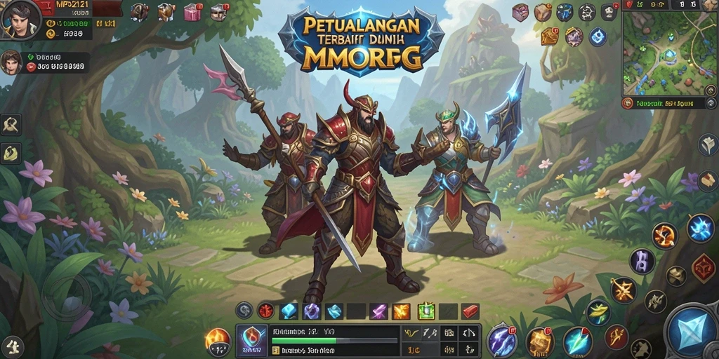 Tampilan menarik dari gameplay MMORPG MPO2121 yang seru.