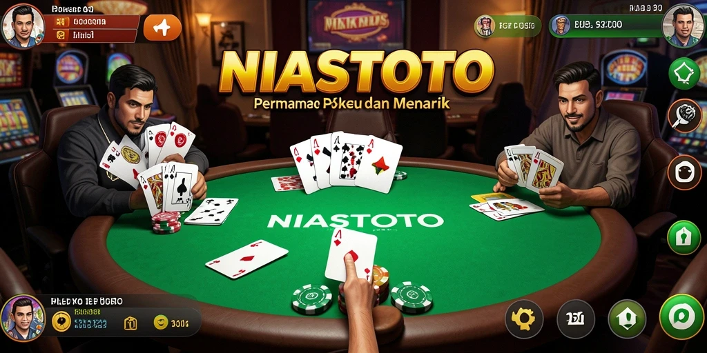Screenshot gameplay NIASTOTO yang menampilkan suasana permainan poker.
