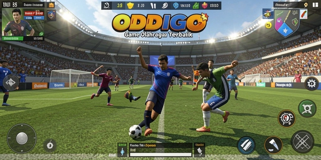 Tampilan gameplay ODDIGO dengan aksi olahraga yang memukau.