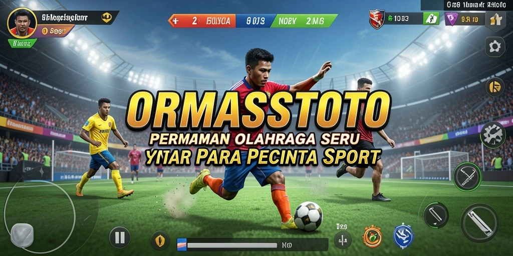 Tangkapan layar gameplay <strong>ORMASSTOTO</strong> menampilkan aksi olahraga seru dan kompetisi yang mendebarkan.