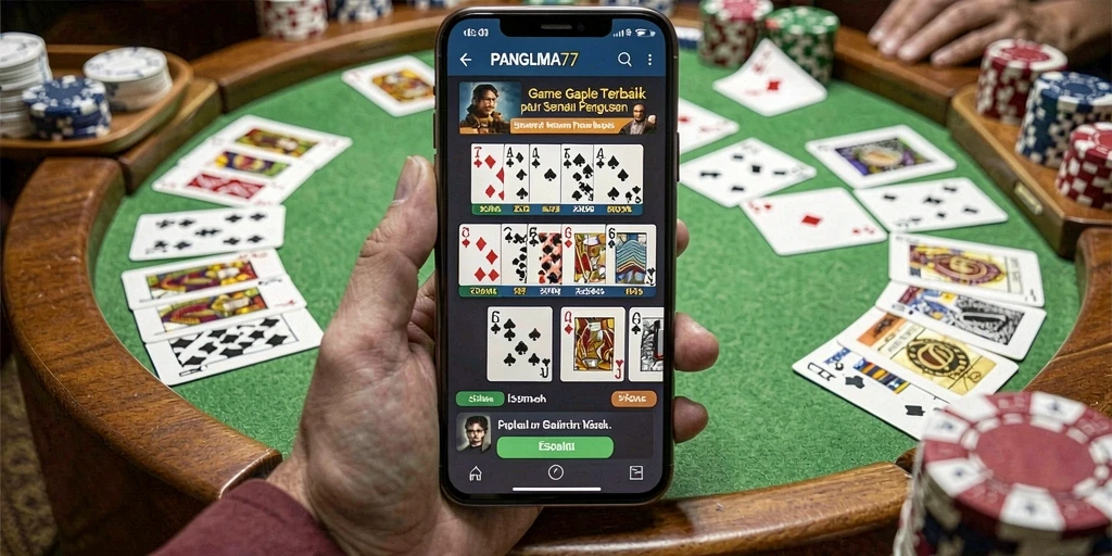 Screenshot utama gameplay PANGLIMA77 menampilkan papan Gaple yang seru.