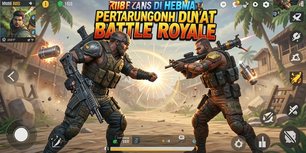 Tampilan seru gameplay Battle Royale di RI188.