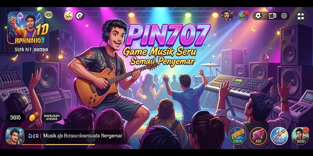 Tampilan menarik gameplay SPIN707 saat bermain musik.