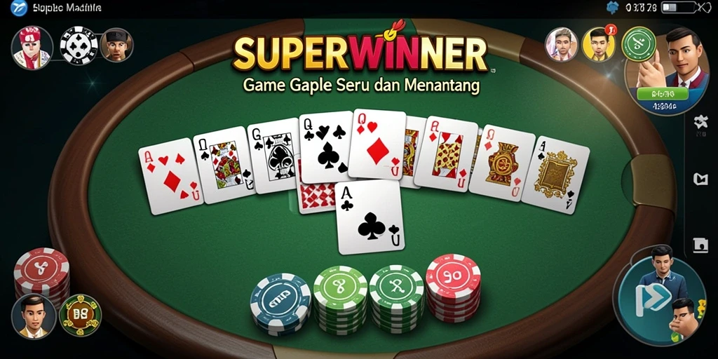 Tampilan menarik dari gameplay Gaple di SUPERWINNER.