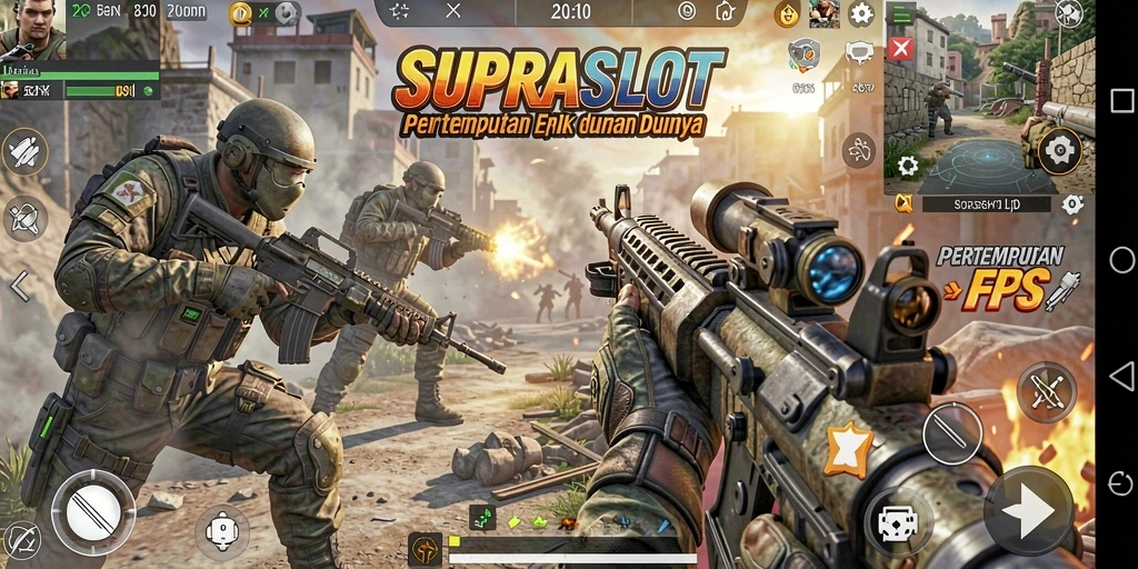 Tangkapan layar gameplay mendebarkan di SUPRASLOT, penuh aksi FPS.